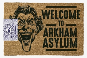 The Joker "welcome To Arkham Asylum" Door Mat - Welcome To Arkham Asylum Doormat