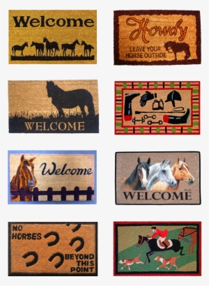 Small Equestrian Door Mat Set - J And M Home Fashions Howdy Leave Your Horse Doormat
