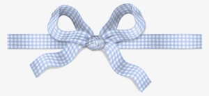 Blue-pla#bow - Checkered Ribbon Png