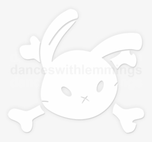 The Sticker Consists Only Of The White Area Shown Below - Skull Bunny