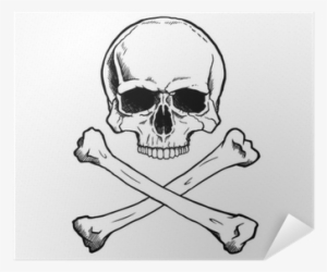 Black And White Human Skull And Crossbones - Calavera Clasica
