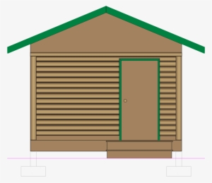 Crescent Moon Log Cabin Front View - Shed