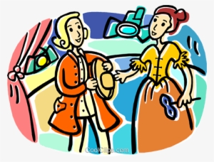 Two Actors On Stage Royalty Free Vector Clip Art Illustration - Loss Theme Examples