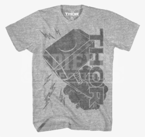 Youth Thor Rain Cloud T-shirt - Minecraft T Shirt Gray