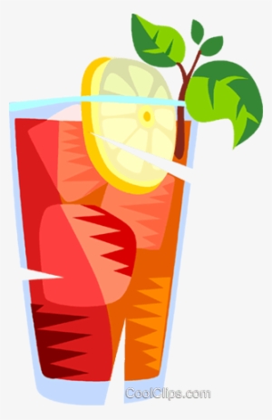 Mixed Drink Royalty Free Vector Clip Art Illustration - Red Iced Tea Clip Art