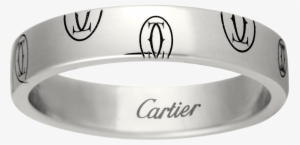 Logo De Cartier Wedding Bandwhite Gold - Logo Ring