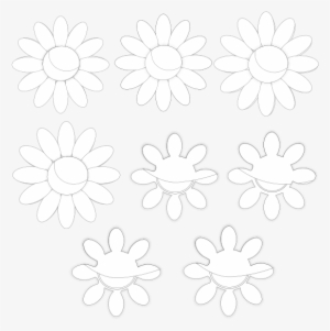 Eight Flowers Flora Black White Line Art 555px 141 - Eight Flowers Black & White