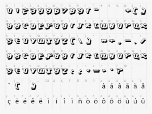 3d Hawkeye Example Hawkeye Character Map - Font Ninja