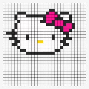 Hello Kitty Head Perler Bead Pattern / Bead Sprite - Hello Kitty Head Pixel Art
