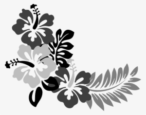 Hibiscus Clipart Tribal - Black And White Hawaiian Flower