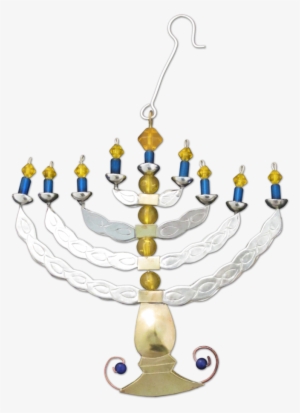 Menorah - Judaica Inspired - Handmade Ornament - Brass