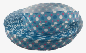 Blue And Pink Polka Dot Grosgrain Ribbons 7/8" - Polka Dot