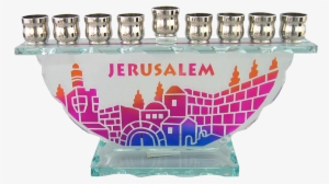Free Download Menorah Clipart Menorah Judaism Hanukkah - Judaica Old City Of Jerusalem Scenery Glass Menorah