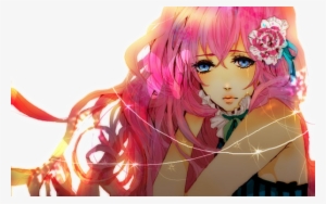 Beautiful Girl With Flowers In Hair - Megurine Luka