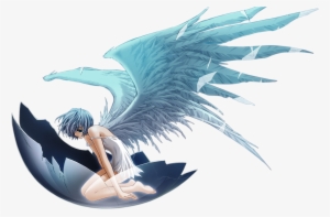 Evangelion- Sad Angel - Anime Girl Sad With Wings