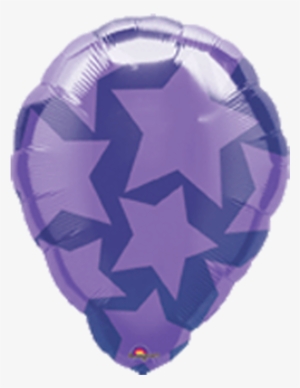 Purple Stars 18" Foil Balloon - 18" Perfect Balloon Purple Stars Balloon - Mylar Balloons