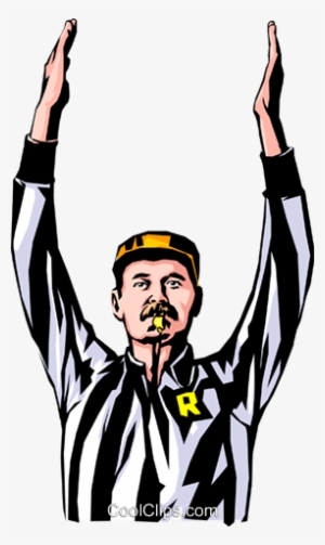 Referee Awarding Touchdown Royalty Free Vector Clip - Football Referee Transparent Background