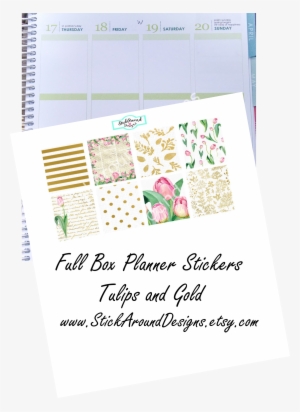 Decorative Full Box Planner Stickers In Pink Tulip