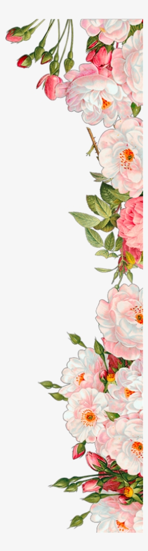 Ftestickers Flowers Roses Border Pink - Wedding Invitation Flowers Png