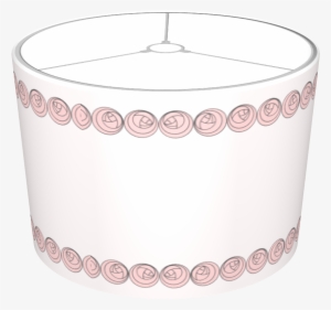 Palest Pink With Rose Border - Lampshade
