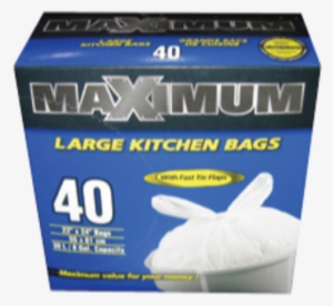 Garbage Bags Kitchen 22x24" 40/pkg - Maximum Sacs De Cuisine Blancs