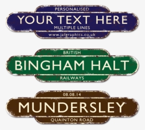 Vintage Train Station Sign