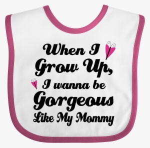 Gorgeous Like My Mommy Baby Bib White And Raspberry - Baby And Aunt Quotes