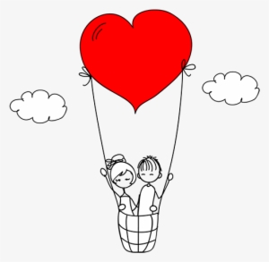 Share This Image - Casal Com Balao De Coração Png