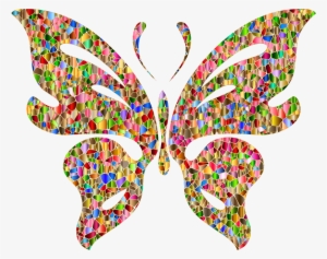 Butterfly Clipart With Beige Background - Gambar Kolase Kupu Kupu