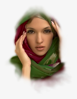 Green Scarf Face - Girl