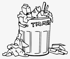 Icon, Food, White, Cartoon, Page, Can, Out, Free, - Clip Art Black And White Garbage