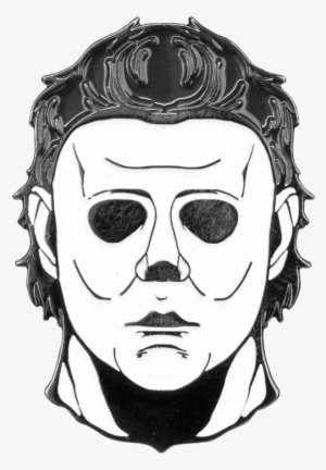 Latex Mask Enamel Pin - Michael Myers Mask Art