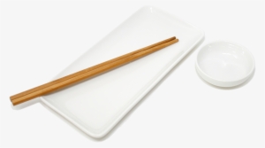 Sushi Plate, Soy Sauce Dish And Chopsticks