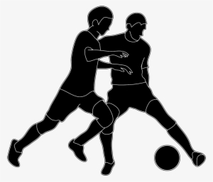 Soccer Silhouette Two Players - Logo Play Football Png