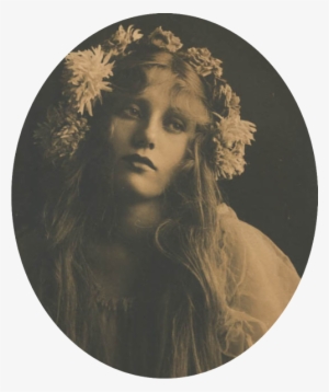 Vintage Beauty Wearing The Flower Crown - Ophelia Hamlet