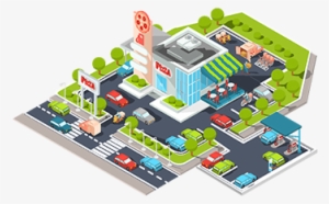 Vector Isometric Illustration Of A Modern Italian Fast - Fast Food