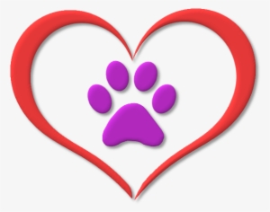 Paw In Heart - Love My Dog Heart Png