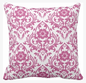 Mulberry Damask Floral Traditional Pillow