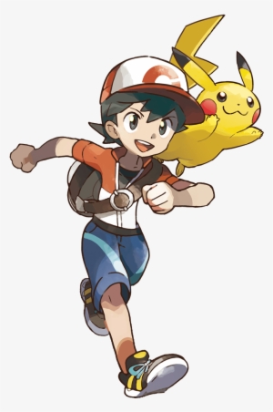 Official Artwork Of The Protagonists Of Pokemon Let's - Let's Go Pikachu Trainer