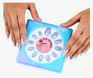 These Realistic Press On Nails Are Everything - Lime Crime Black Magic Oil Slick Iridescent Press On