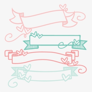 Doodle Banners Svg Scrapbook Cut File Cute Clipart - Cute Banner Png Transparent