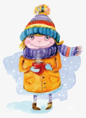 Painting Winter Child Hand - Child Winter Painting