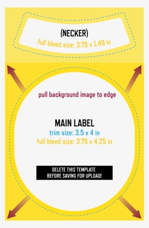 Oval Labels With Necker Template - Beer Label Size