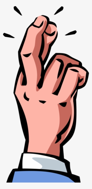 Vector Illustration Of Fingers Crossed Nonverbal Communication - Luck