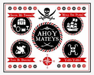 Red And White Striped Gift Tags With Pirate Theme - Free Pirate Printables