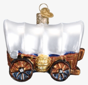 Covered Wagon Ornament - Lucky Mushroom Glass Blown Hanging Christmas Ornament