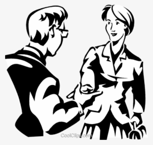 Two People Greeting Royalty Free Vector Clip Art Illustration - Clipart Greeting