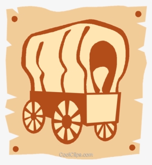 Covered Wagons Royalty Free Vector Clip Art Illustration - Clip Art