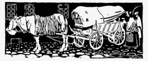 Computer Icons Wagon Download Cart Carriage - Black And White Png Image Of Ox