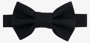 Image Of Black Linen Bow Tie - Necktie